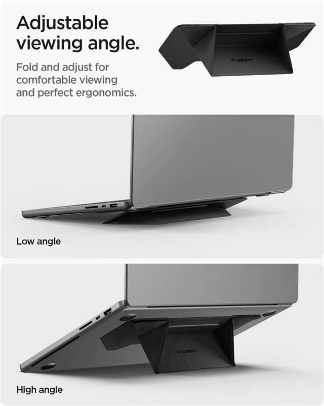 Ergonomiškas stovas Spigen Slimfold Nešiojamas kompiuteris Stand LD201-S3, juodas