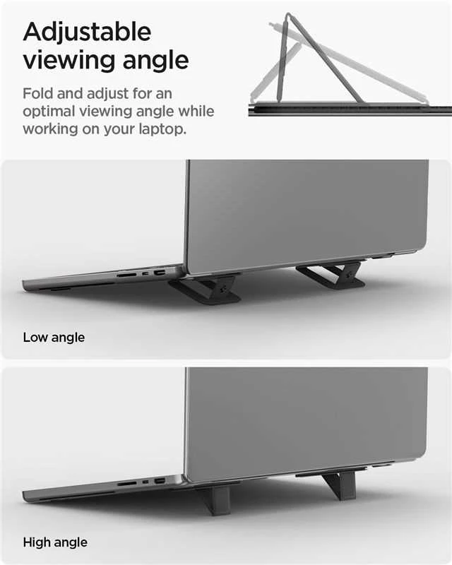 Ergonomiškas stovas Spigen Slimfold Nešiojamas kompiuteris Stand LD201-S2, juodas