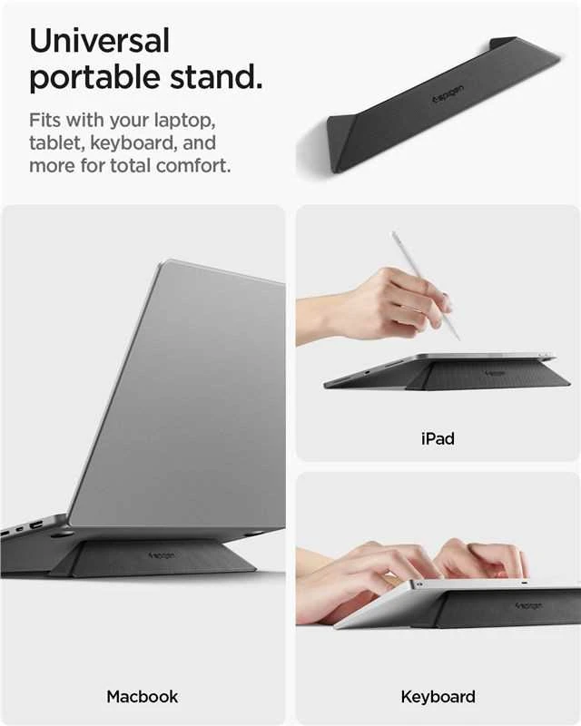 Ergonomiškas stovas Spigen Slimfold Nešiojamas kompiuteris Stand LD201-S4, juodas