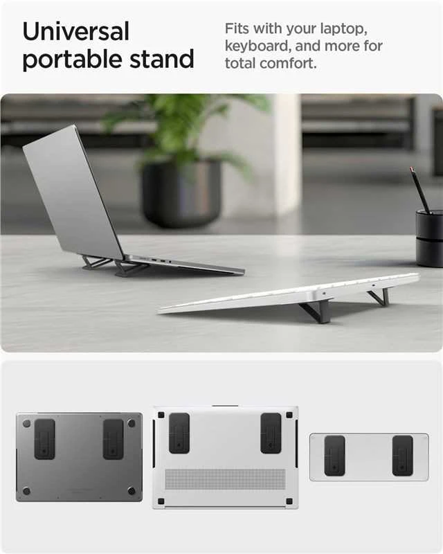Ergonomiškas stovas Spigen Slimfold Nešiojamas kompiuteris Stand LD201-S2, juodas