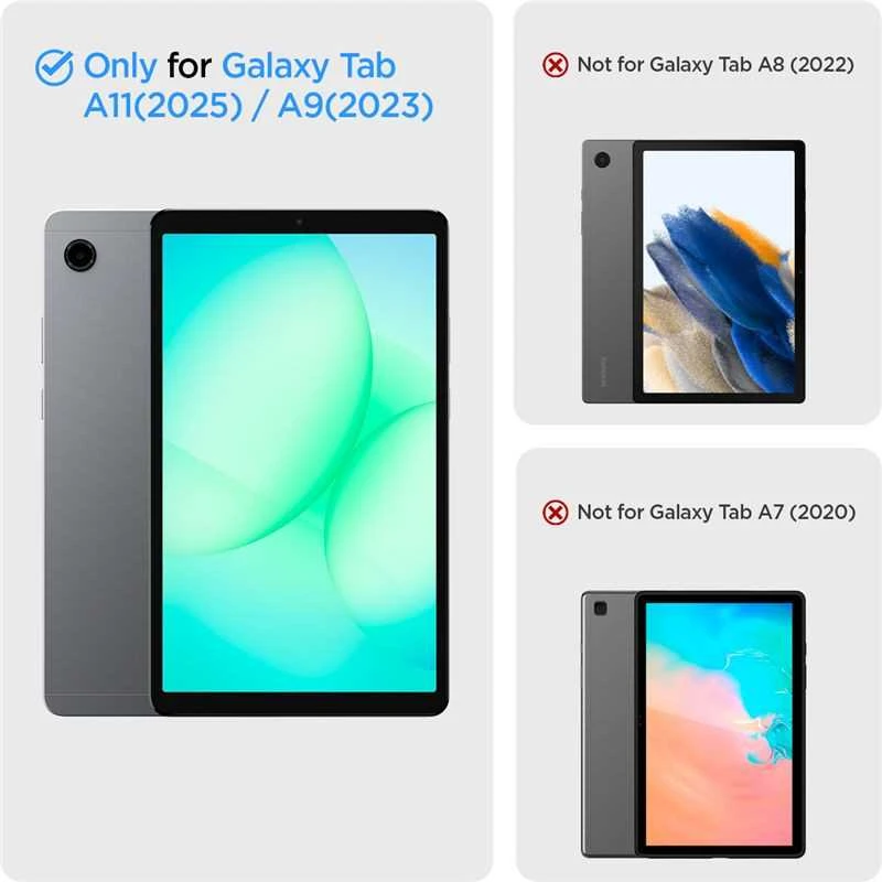 Spigen Smart Fold Galaxy Tab A9 / A11 8.7 X110 / X115 / X133 / X135 matinės juodos spalvos