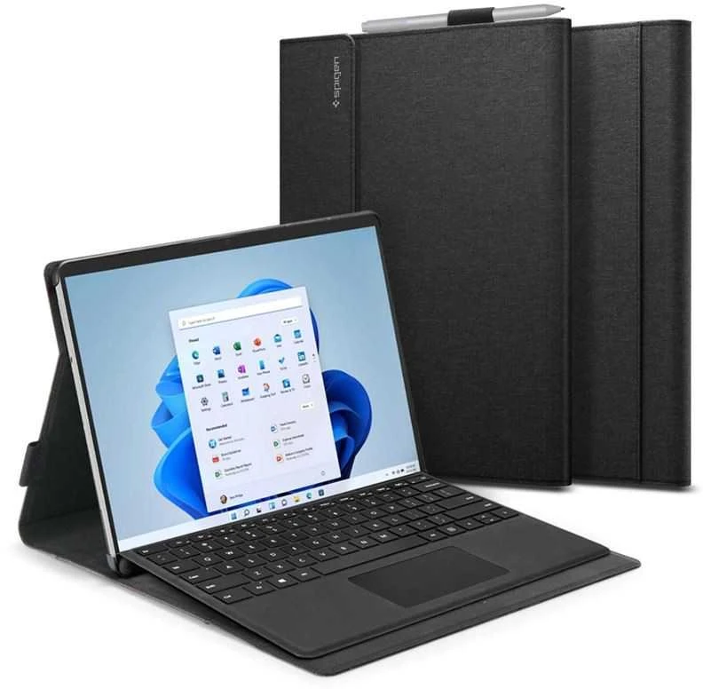 Spigen Stand Folio, juodas - Microsoft Surface Pro 11/10/9/8