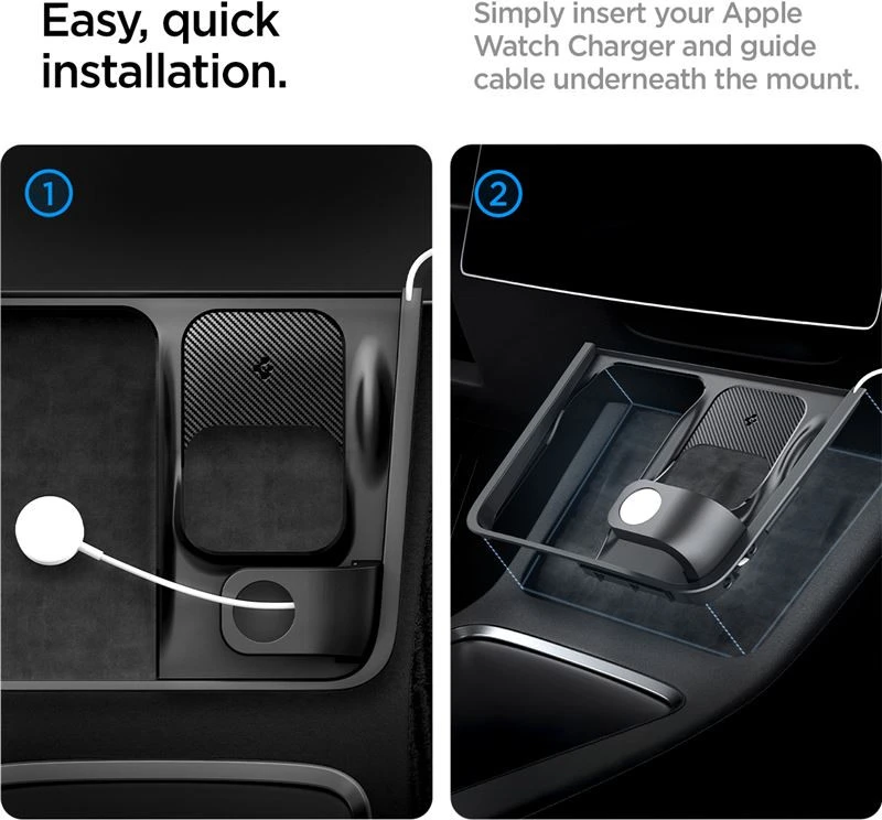 Spigen Tesla 3 viename belaidis įkrovimo stotelės laikiklis, juodas - Tesla Model Y/3