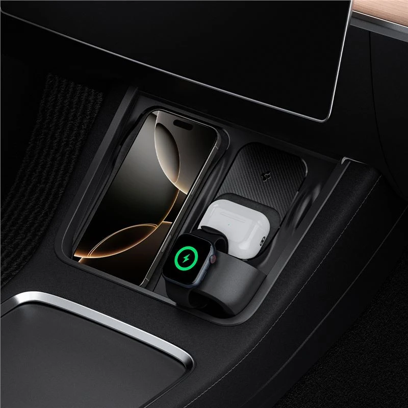 Spigen Tesla 3 viename belaidis įkrovimo stotelės laikiklis, juodas - Tesla Model Y/3