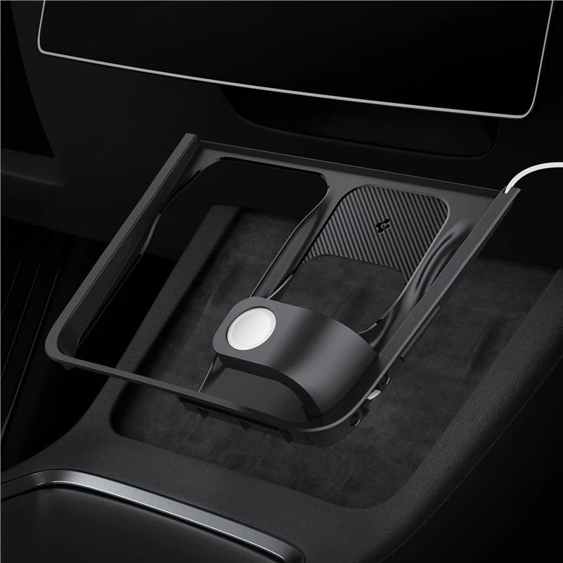 Spigen Tesla 3 viename belaidis įkrovimo stotelės laikiklis, juodas - Tesla Model Y/3