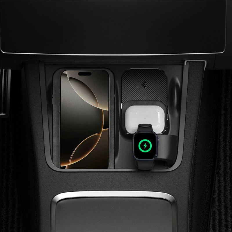 Spigen Tesla 3 viename belaidis įkrovimo stotelės laikiklis, juodas - Tesla Model Y/3