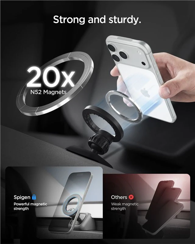 Spigen Tesla Airvent MagSafe laikiklis TAM100, juodas - Tesla Model 3(2024)/Y(Juniper)