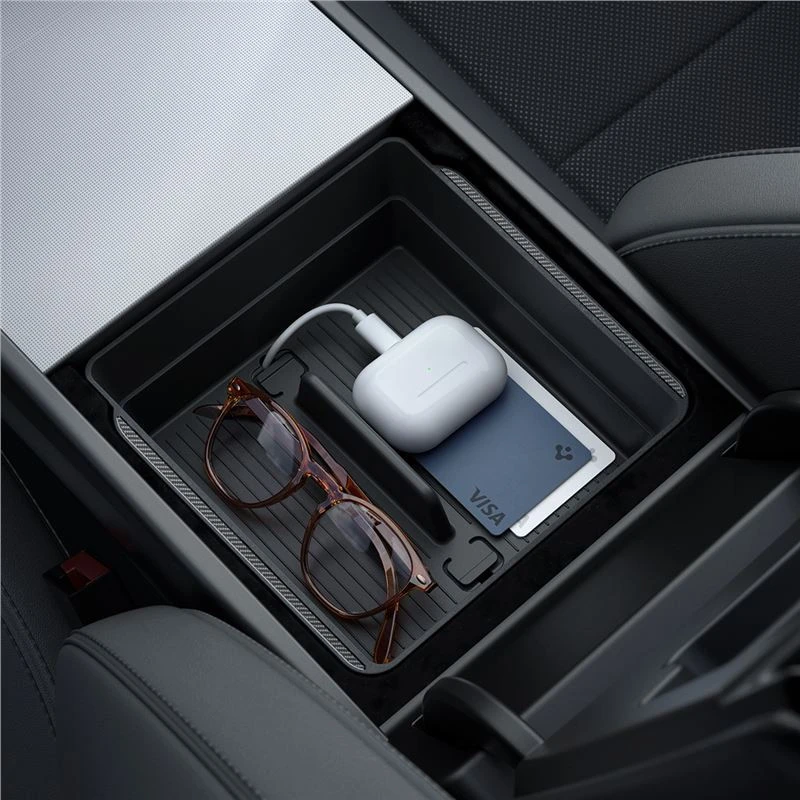 Spigen Tesla porankio konsolės organizatorius, juodas - Tesla Model 3 2024