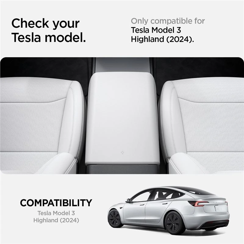 Spigen Tesla porankio dangtelis, baltas - Tesla Model 3 2024