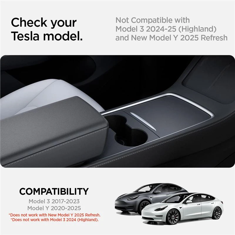Spigen Tesla porankio pagalvėlė, juoda - Tesla Model Y/3