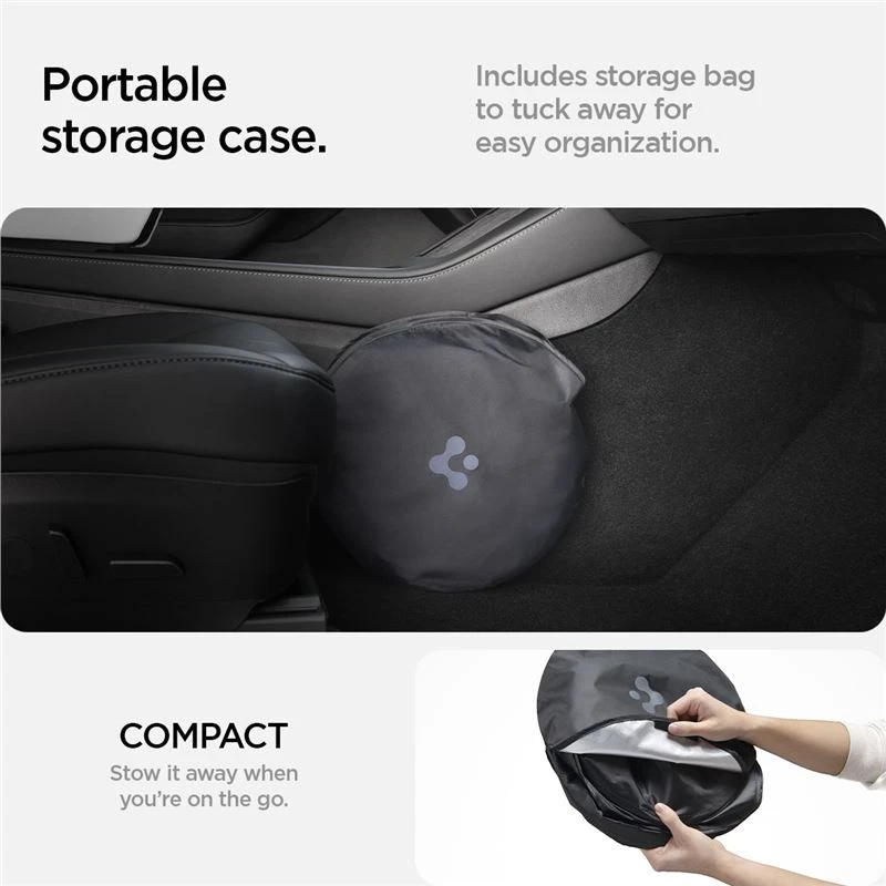 Spigen Tesla automobilio priekinio stiklo saulės skydelis, juodas - Tesla Model X