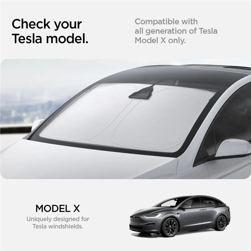 Spigen Tesla automobilio priekinio stiklo saulės skydelis, juodas - Tesla Model X