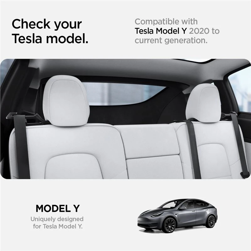 Spigen Tesla galinės sėdynės saugos diržo laikiklis, juodas - Tesla Model Y