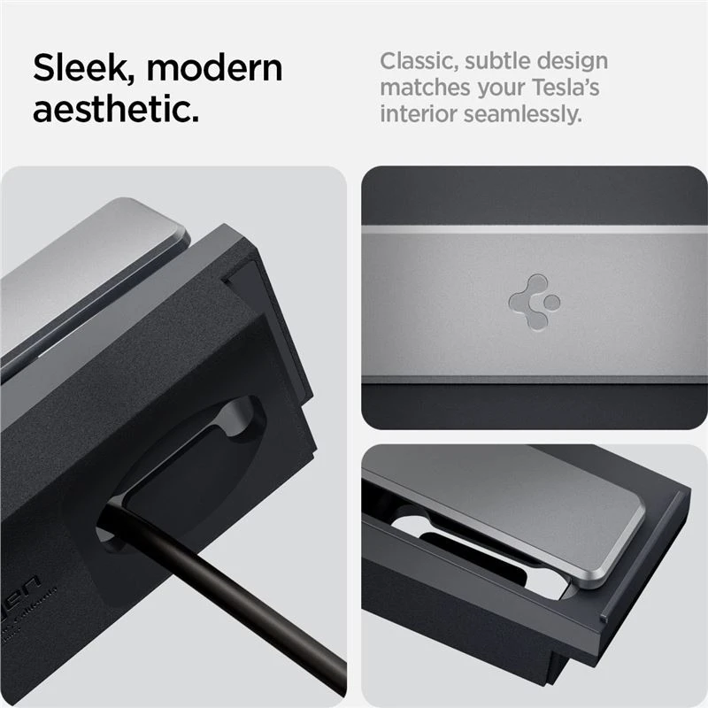 Spigen Tesla kabelių organizavimo stotelė, juoda - Tesla Model Y/3