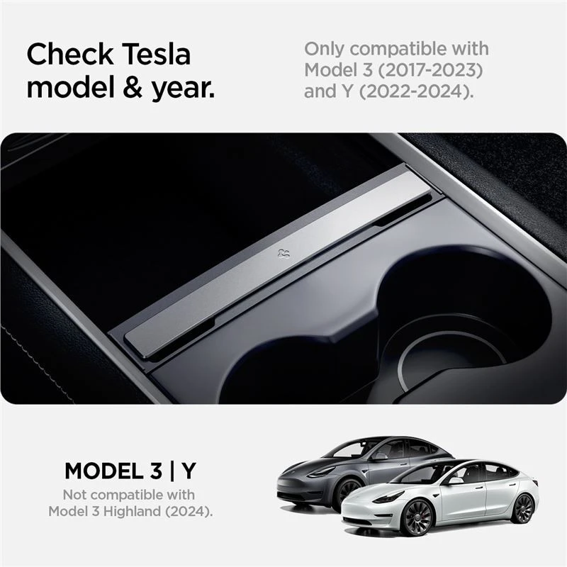 Spigen Tesla kabelių organizavimo stotelė, juoda - Tesla Model Y/3