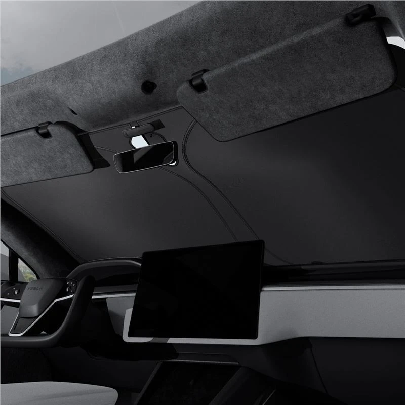Spigen Tesla automobilio priekinio stiklo saulės skydelis, juodas - Tesla Model S