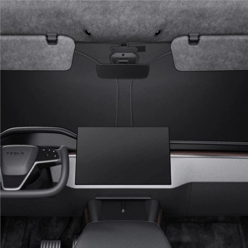 Spigen Tesla automobilio priekinio stiklo saulės skydelis, juodas - Tesla Model S