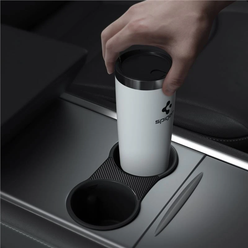 Spigen Tesla centrinės konsolės puodelio laikiklio įdėklas (2021/2022), juodas - Model Y/3
