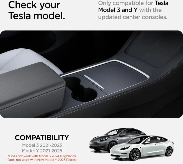 Spigen Tesla centrinės konsolės organizatorius, juodas - Model Y/3
