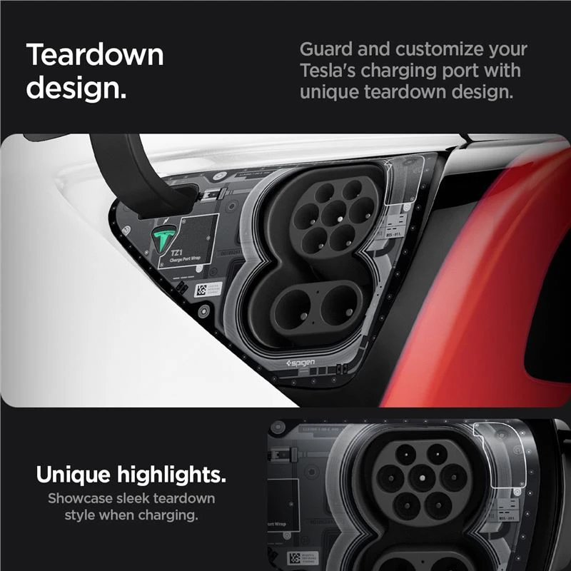 Spigen Tesla įkrovimo lizdo apsauga, zero one - Tesla Model Y/3