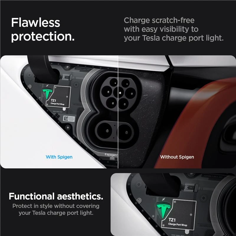 Spigen Tesla įkrovimo lizdo apsauga, zero one - Tesla Model Y/3