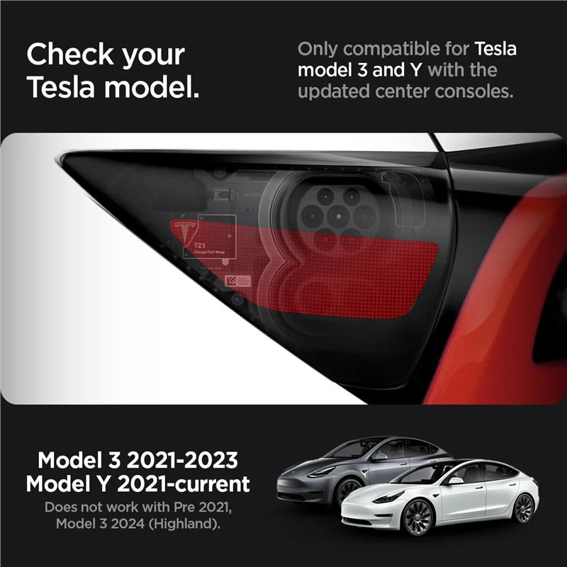 Spigen Tesla įkrovimo lizdo apsauga, zero one - Tesla Model Y/3
