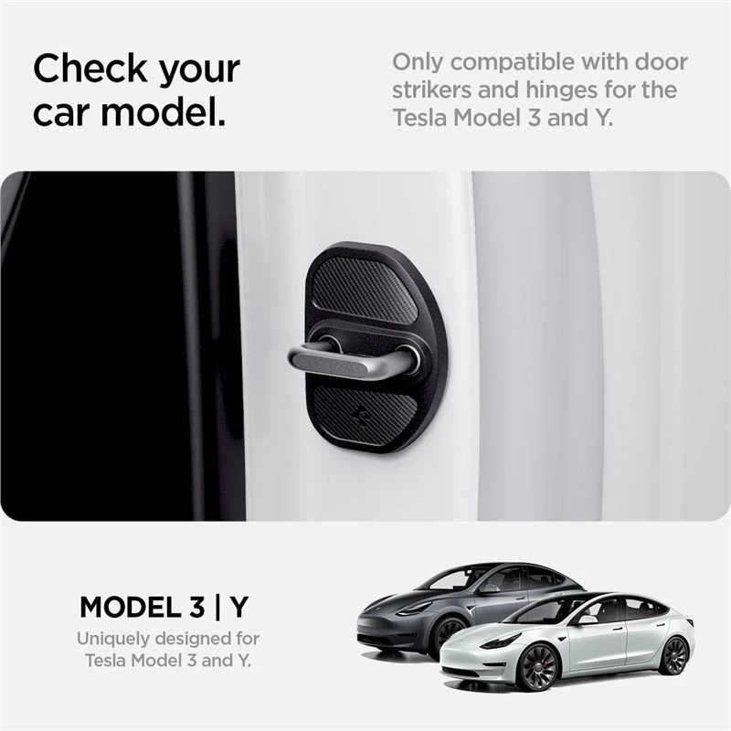 Spigen Tesla durų spynos dangtelis, juodas - Tesla Model Y/3