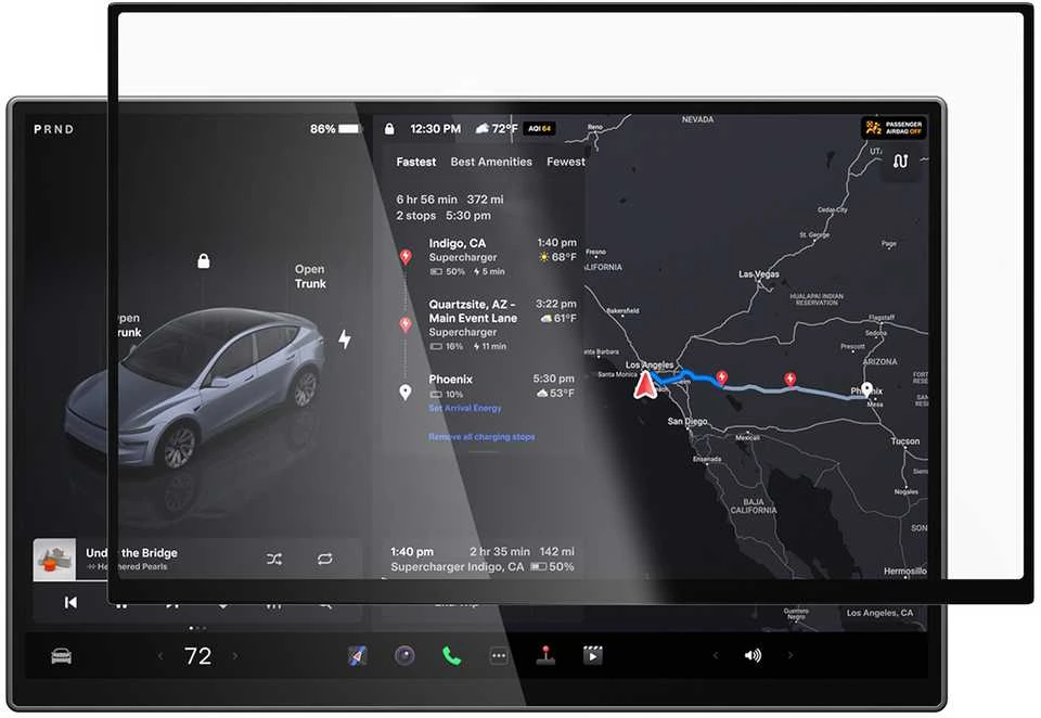 Ekrano apsauginis stiklas Spigen Tesla EZ Fit antirefleksinis matinis FC, juodas - Tesla Model Y L 2026