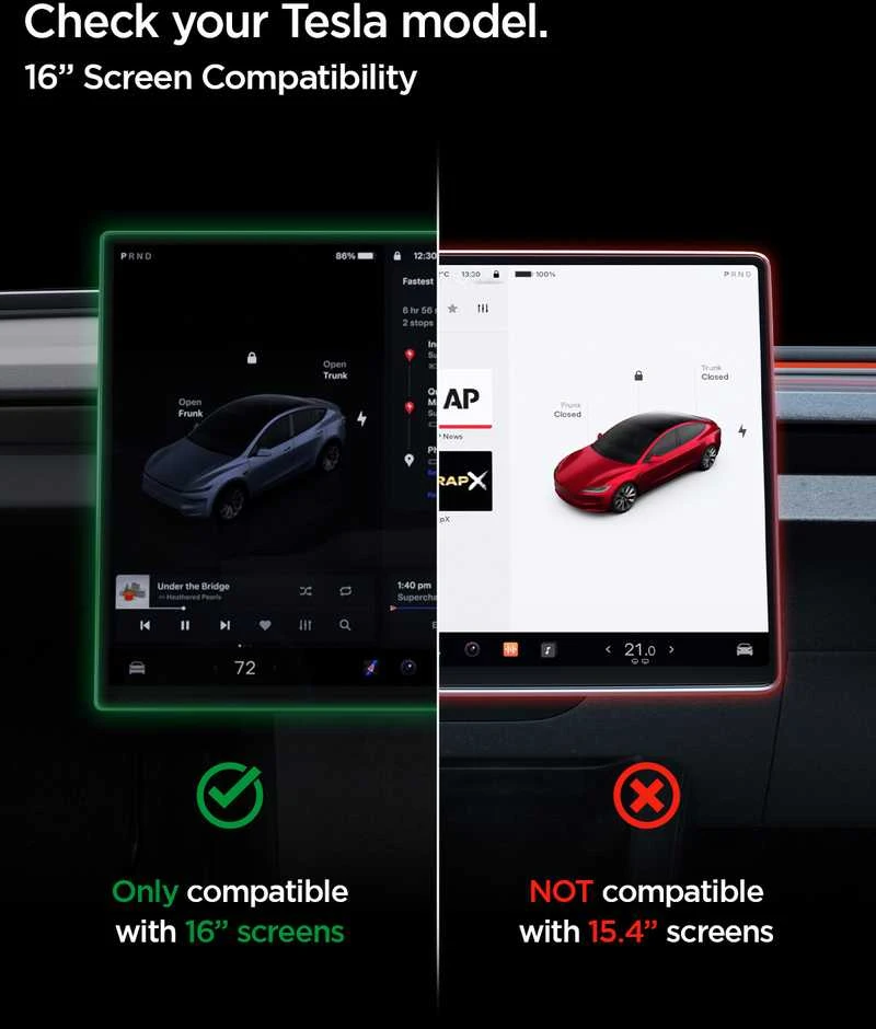 Ekrano apsauginis stiklas Spigen Tesla EZ Fit antirefleksinis matinis FC, juodas - Tesla Model Y L 2026