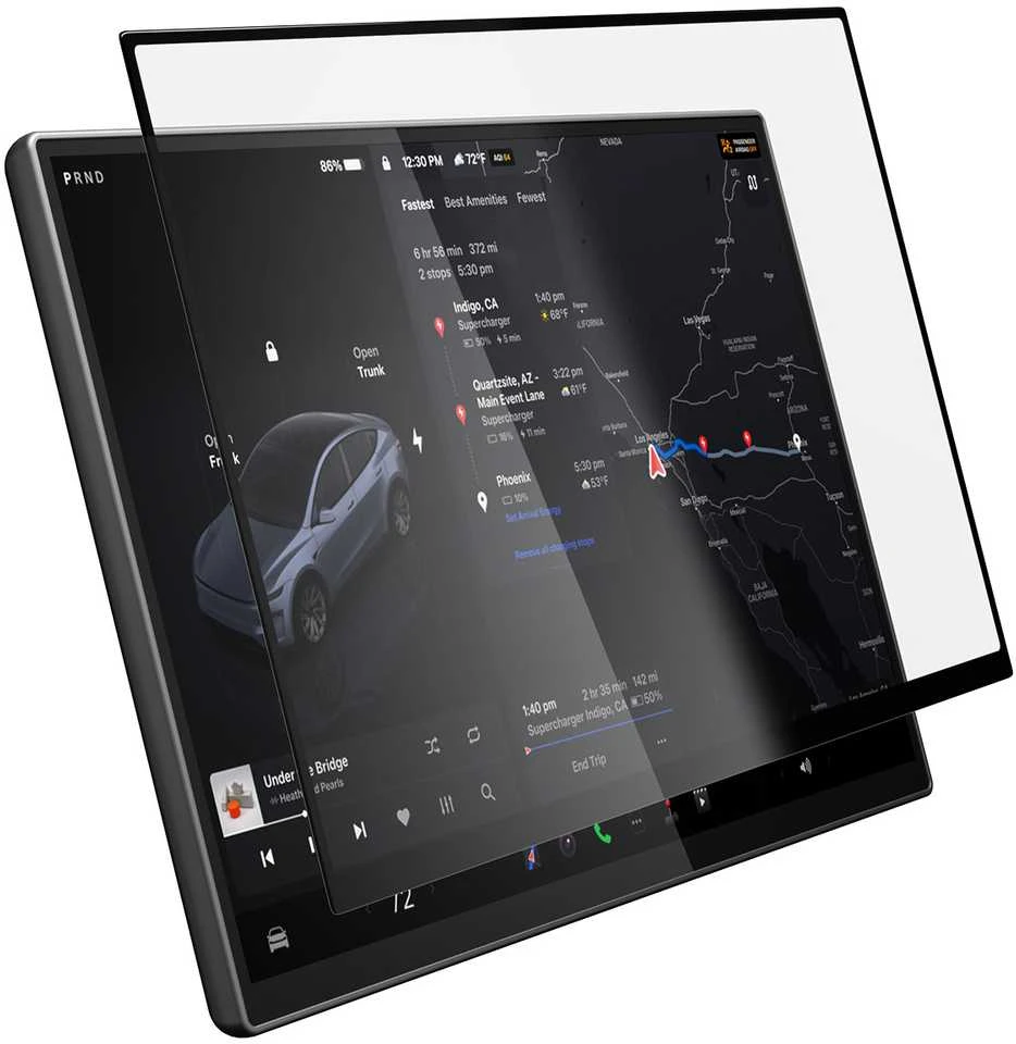 Ekrano apsauginis stiklas Spigen Tesla EZ Fit antirefleksinis matinis FC, juodas - Tesla Model Y L 2026