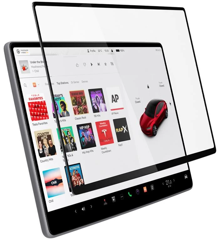 Spigen Tesla EZ Fit antirefleksinė ekrano apsauga, 1 vnt., skaidri - Tesla Model 3 2024