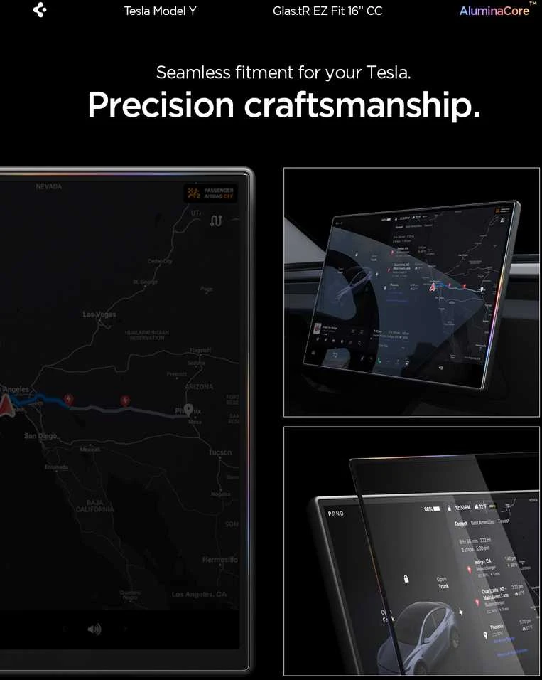 Ekrano apsauginis stiklas Spigen Tesla EZ Fit skaidrus, permatomas - Tesla Model Y L 2026