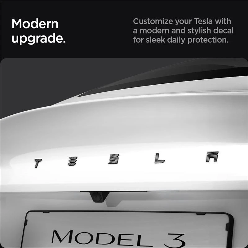 Spigen Tesla galinio ženklo (emblemos) pilnas uždangalas, anglies pluoštas - Tesla Model 3 2024