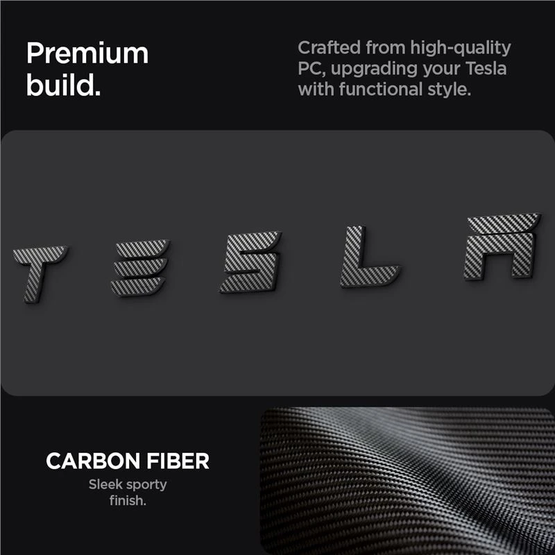 Spigen Tesla galinio ženklo (emblemos) pilnas uždangalas, anglies pluoštas - Tesla Model 3 2024