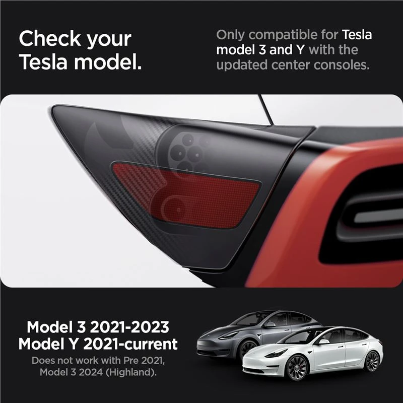 Spigen Tesla apsauginė plėvelė ir apklijavimo rinkinys įkrovimo lizdui (ES), anglies raštas - Tesla Model Y/3