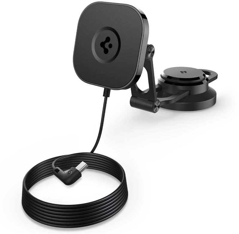 Spigen Tesla OneTap Pro 3 belaidis automobilinis įkroviklis - tvirtinimas prie ekrano