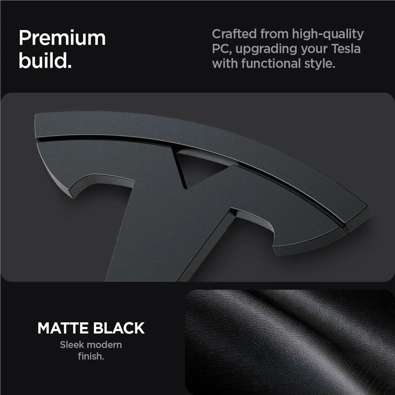 Spigen Tesla priekinės emblemos pilnas dangtelis, juodas - Tesla Model 3 2024