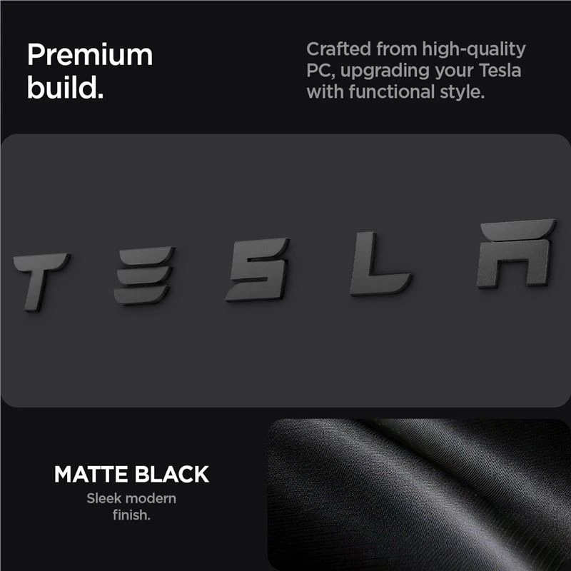 Spigen Tesla galinės emblemos (logotipo) pilnas dangtelis, juodas - Tesla Model 3 2024