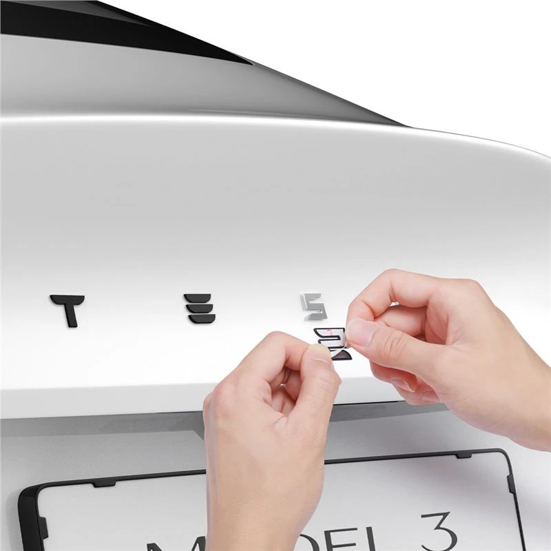 Spigen Tesla galinės emblemos (logotipo) pilnas dangtelis, juodas - Tesla Model 3 2024