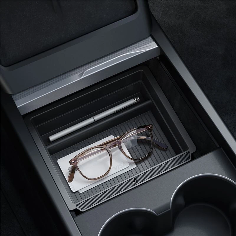 Spigen Tesla stumdomas konsolės organizatorius (apatinis), juodas - Tesla Model 3 2024