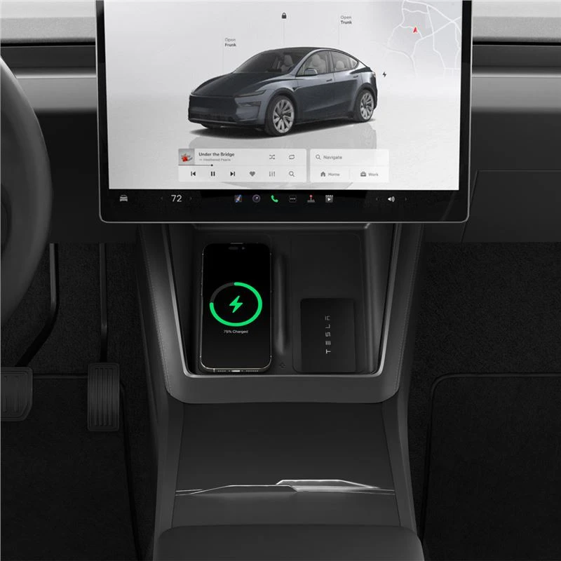 Spigen Tesla belaidžio įkrovimo pado dangtelis, juodas - Tesla Model Y 2025