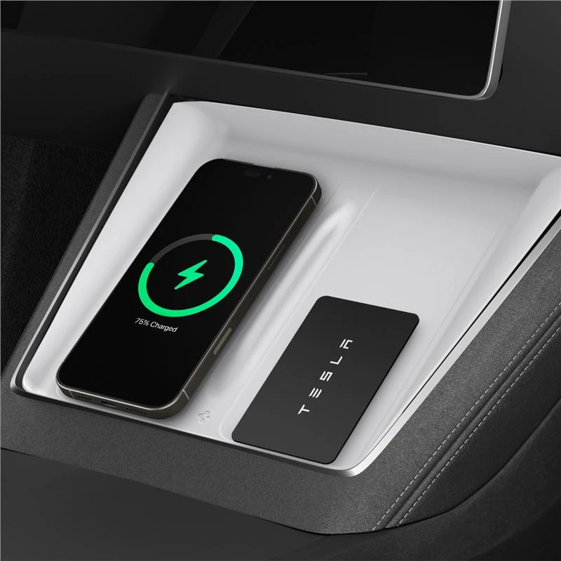 Spigen Tesla belaidžio įkrovimo kilimėlio dangtelis, baltas - Tesla Model Y 2025
