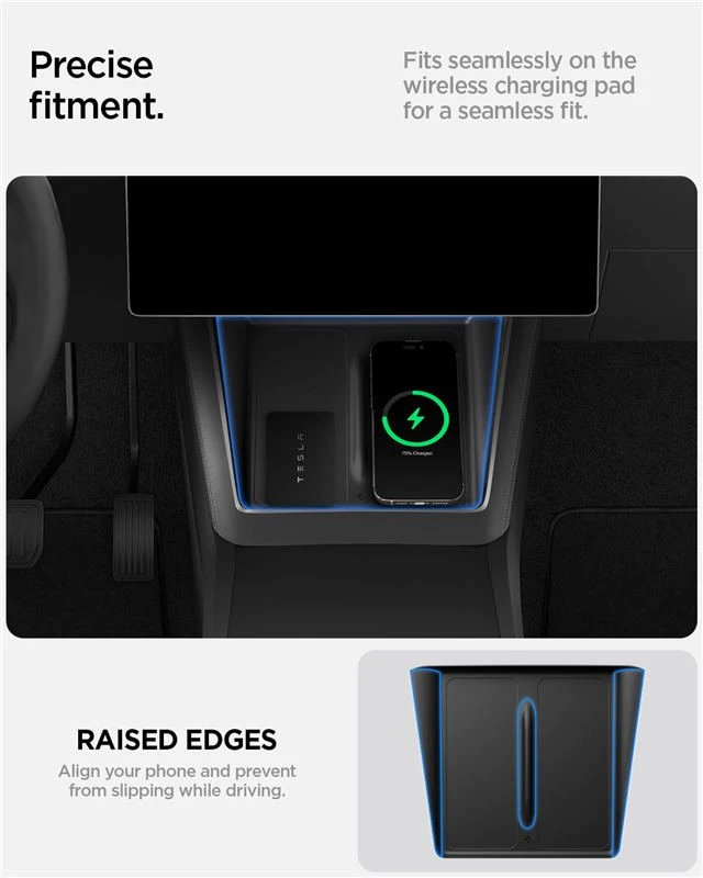 Spigen Tesla belaidžio įkrovimo pado dangtelis, juodas - Tesla Model Y 2025