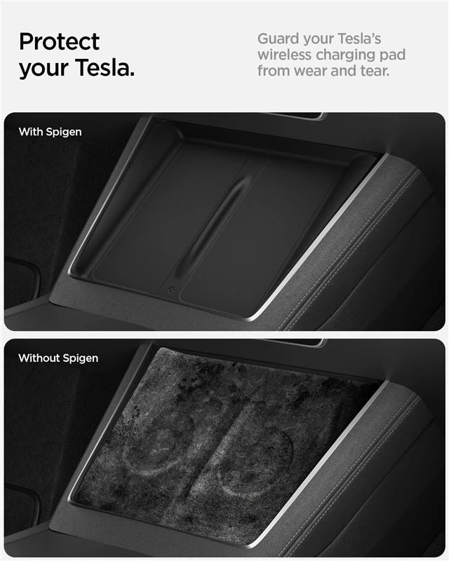 Spigen Tesla belaidžio įkrovimo pado dangtelis, juodas - Tesla Model Y 2025