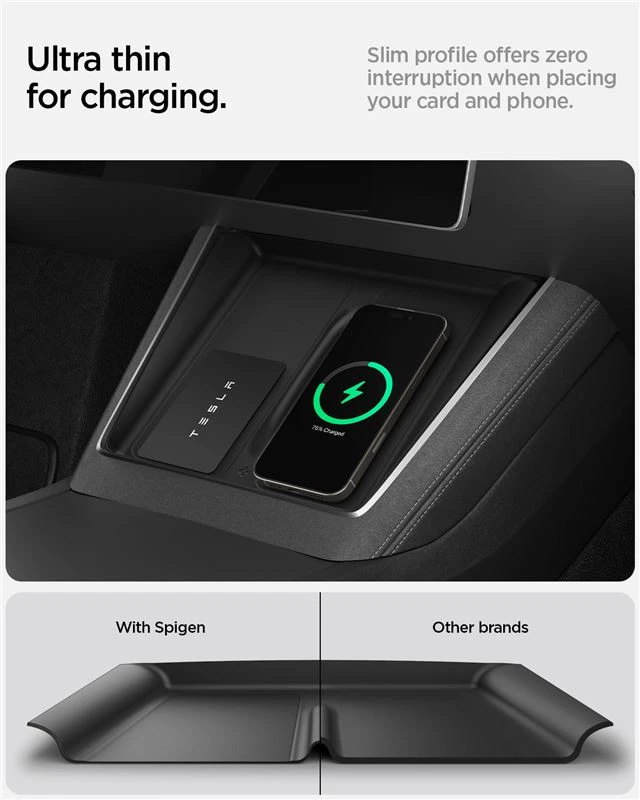 Spigen Tesla belaidžio įkrovimo pado dangtelis, juodas - Tesla Model Y 2025