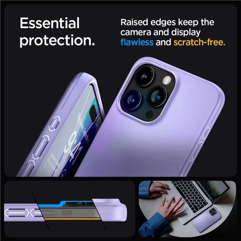 Spigen Thin Fit dėklas skirtas Apple iPhone 15 Pro,  spalva - Iris Purple