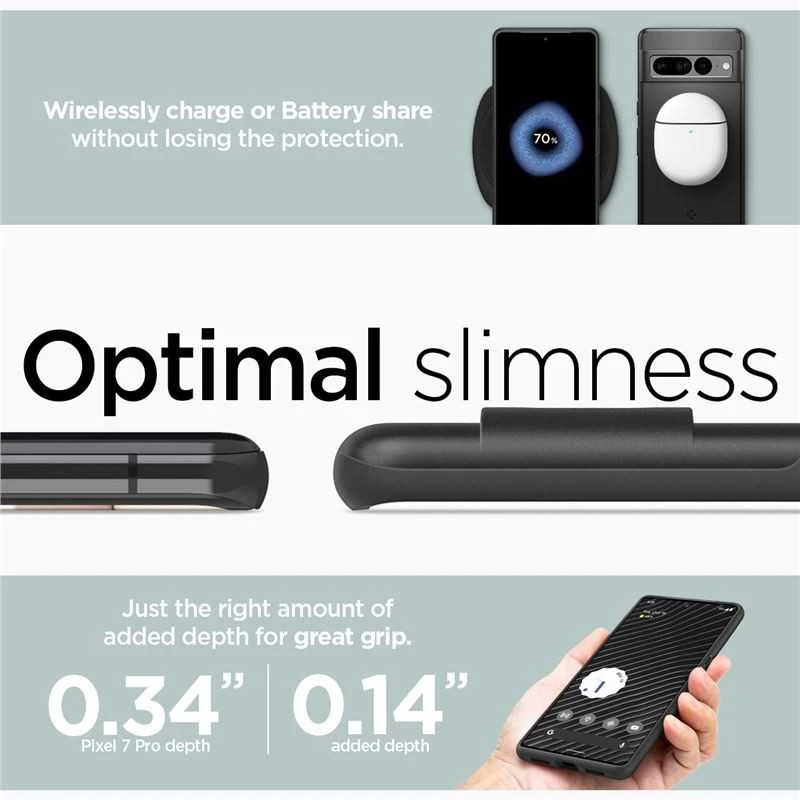 Dėklas „Spigen Thin Fit“, juodas – „Google Pixel 7 Pro“