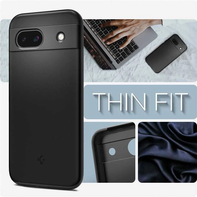 Spigen Thin Fit – dėklas skirtas Google Pixel 8A Juodas