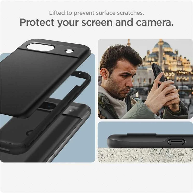 Spigen Thin Fit – dėklas skirtas Google Pixel 8A Juodas