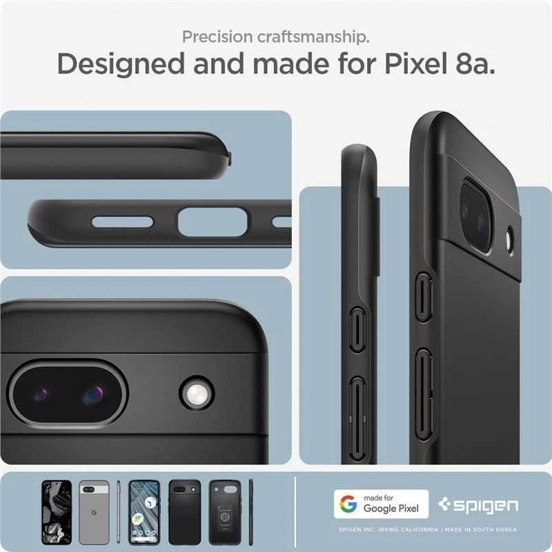 Spigen Thin Fit – dėklas skirtas Google Pixel 8A Juodas